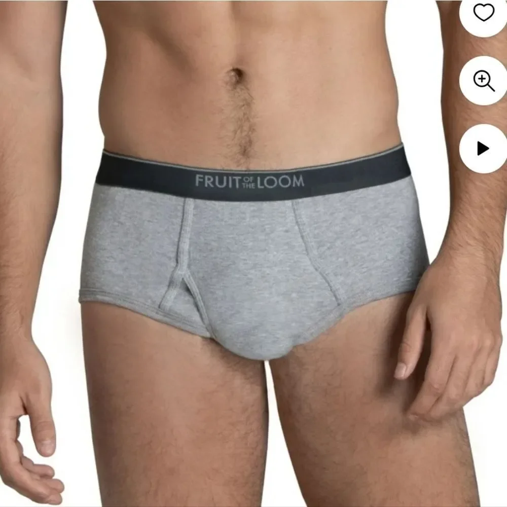 Fruit of the Loom Men's XL Midrise Cotton Briefs Moisture-Wicking - New